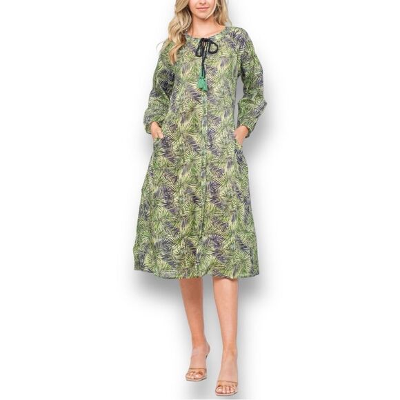 RAJ L.A Women’s Elisa Printed Dress in the Size Large in Sea Green/Eminence - Picture 2 of 6